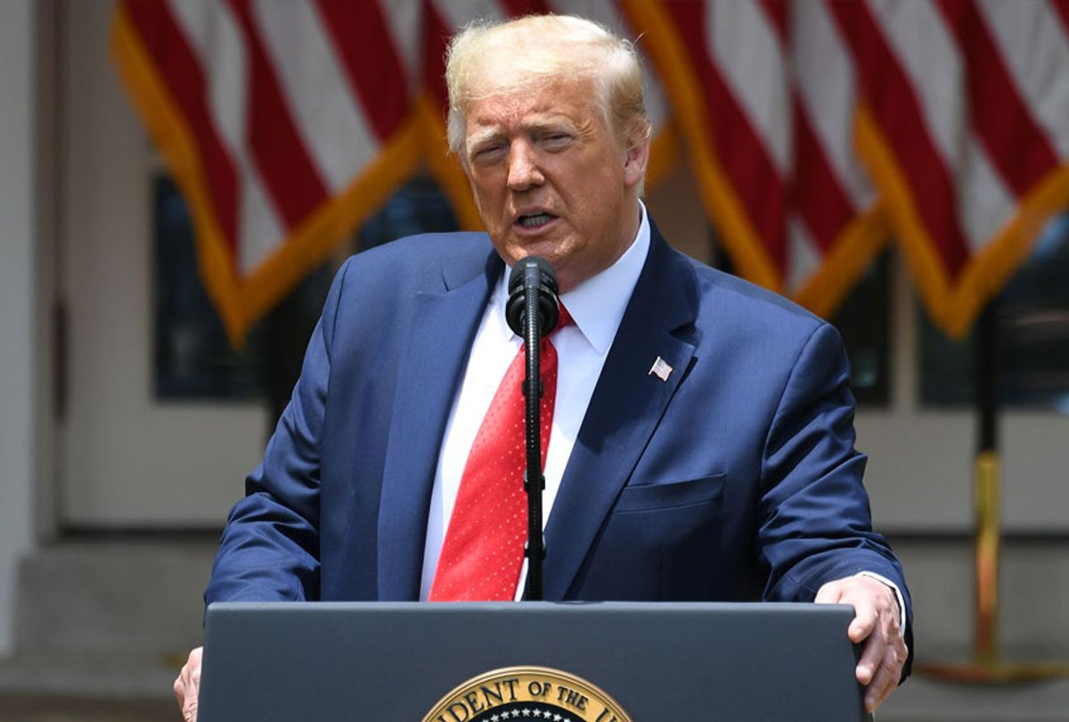 US President Donald Trump speaks at the event where he will sign an executive order on police reform, in the Rose Garden of the White House in Washington, DC, June 16, 2020. (SAUL LOEB/AFP via Getty Images)