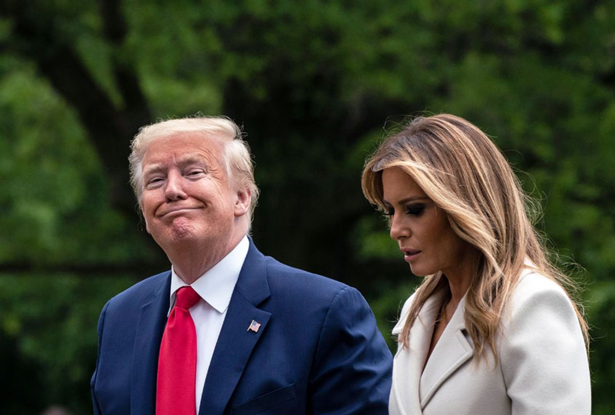 U.S. President Donald Trump and first lady Melania Trump arrive to the South Lawn of the White House (Sarah Silbiger/Getty Images)