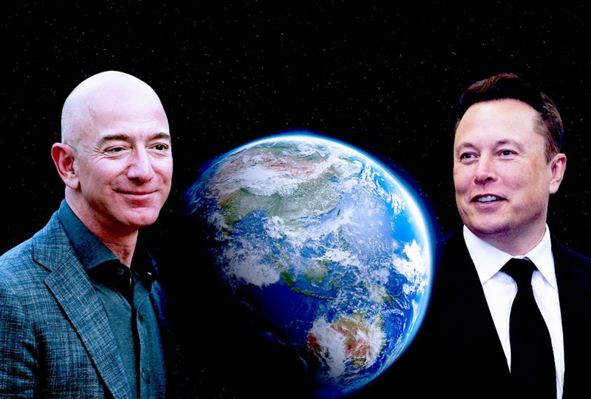 Elon Musk, Jeff Bezos, and the world (Getty Images/Salon)