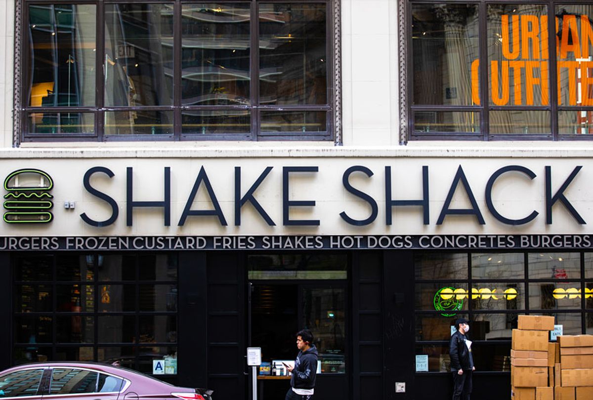 Exterior view of a Shake Shack restaurant (Photo by Jeenah Moon/Getty Images)
