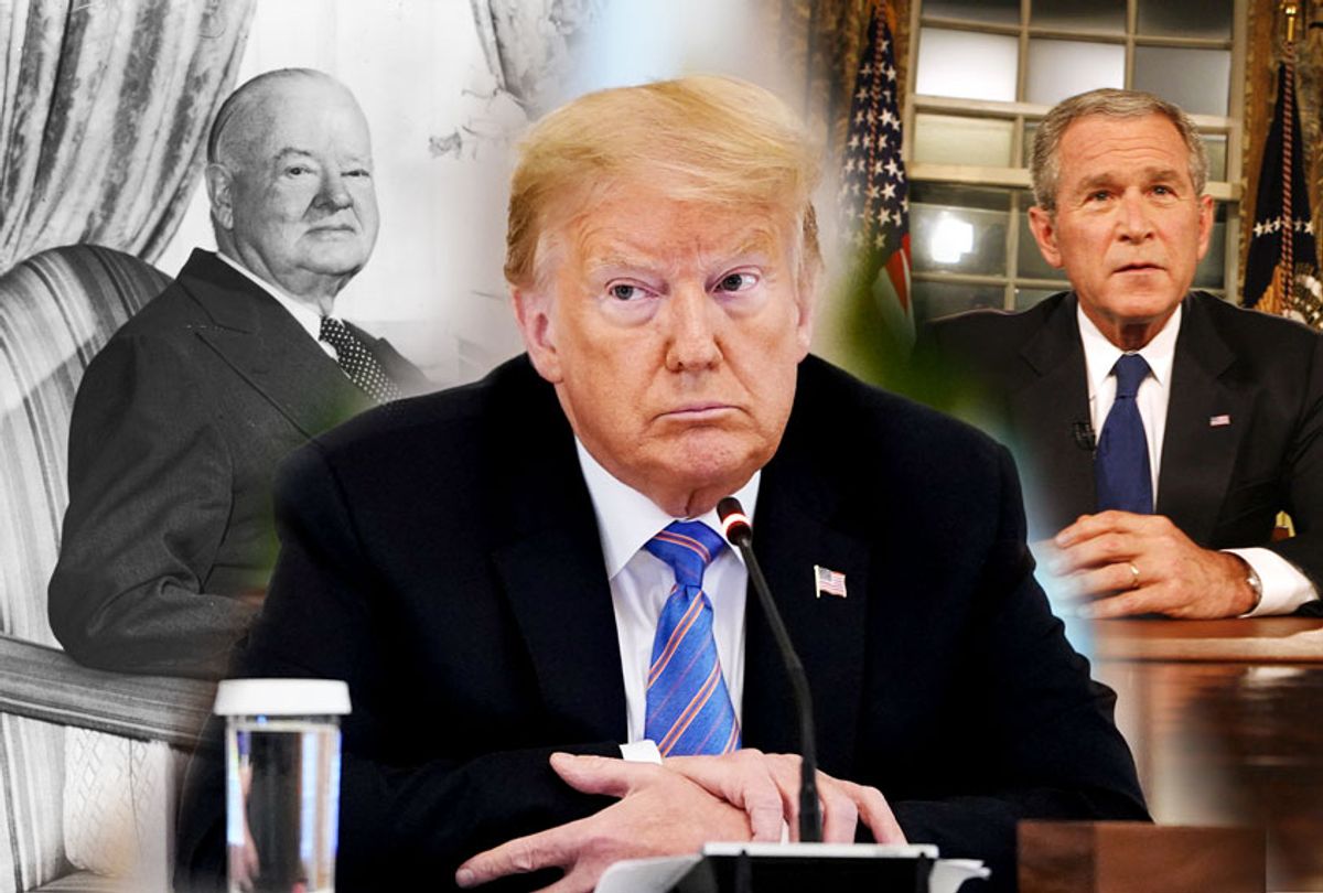 Donald Trump, Herbert Hoover and George W. Bush (Getty Images/Salon)