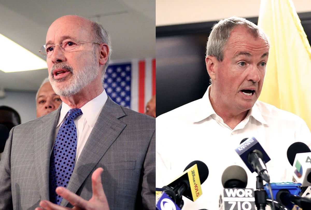 Pennsylvania Governor Tom Wolf and New Jersey Governor Phil Murphy (Getty Images/Salon)
