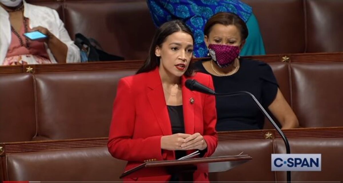 Rep. Alexandria Ocasio-Cortez, D-N.Y., speaking in the House on Thursday. (C-SPAN screenshot)