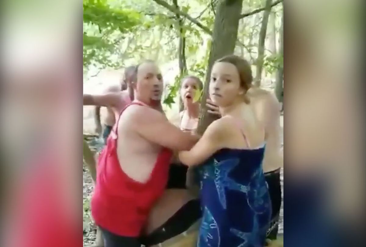 Vauhxx Booker, a prominent civil rights activist in Bloomington, IN, was assaulted, pinned to a tree and threatened with a noose (Twitter/@AttorneyCrump)
