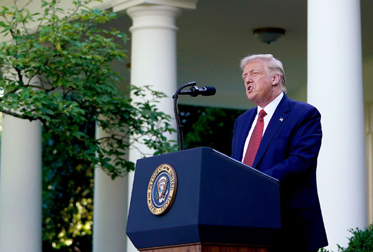 U.S. President Donald Trump speaks to the media in the Rose Garden at the White House on July 14, 2020 in Washington, DC. President Trump spoke on several topics including Democratic presidential candidate Joe Biden, the stock market and relations with China as the coronavirus continues to spread in the U.S., with nearly 3.4 million confirmed cases. (Drew Angerer/Getty Images)