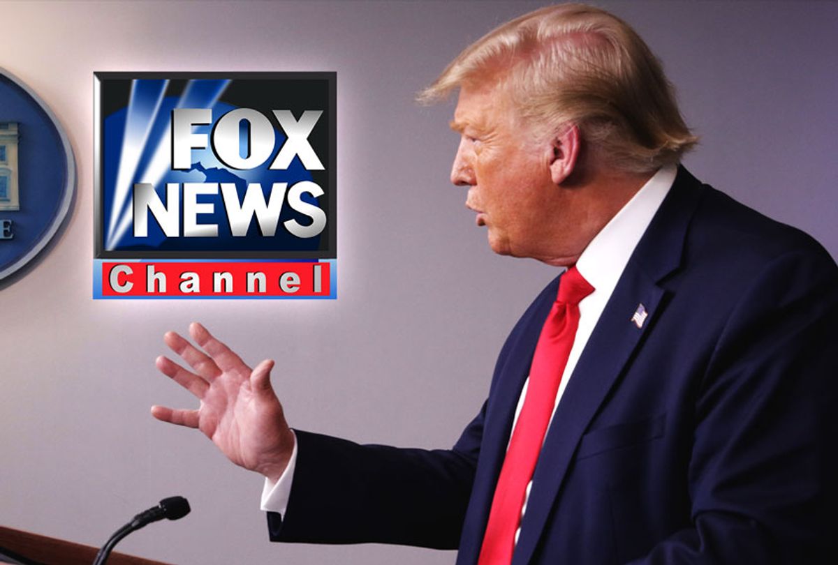 Donald Trump | Fox News logo (Photo illustration by Salon/Alex Wong/Getty Images/Fox News/Salon)