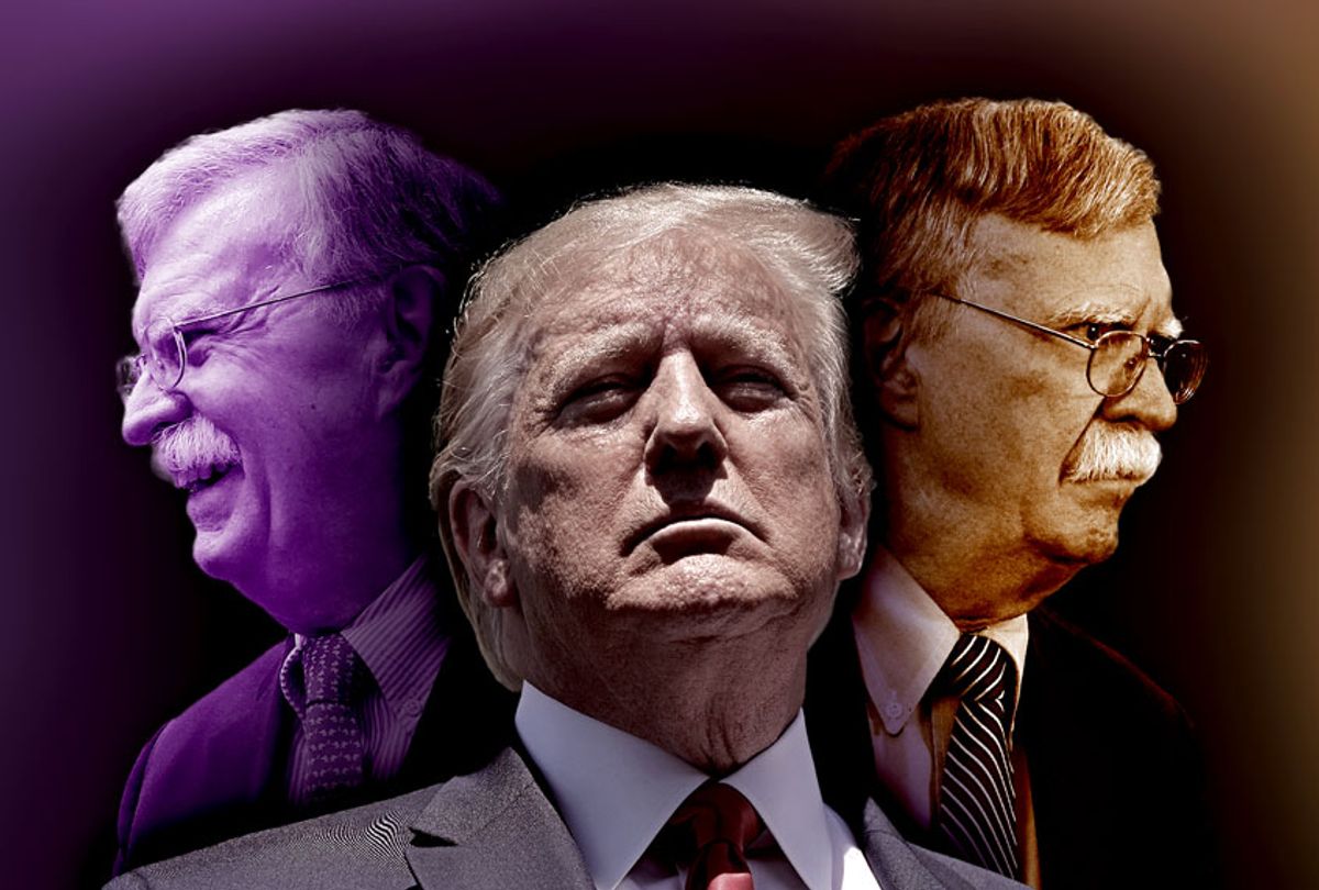 Donald Trump, and two-faced John Bolton (Photo illustration by Salon/Getty Images)