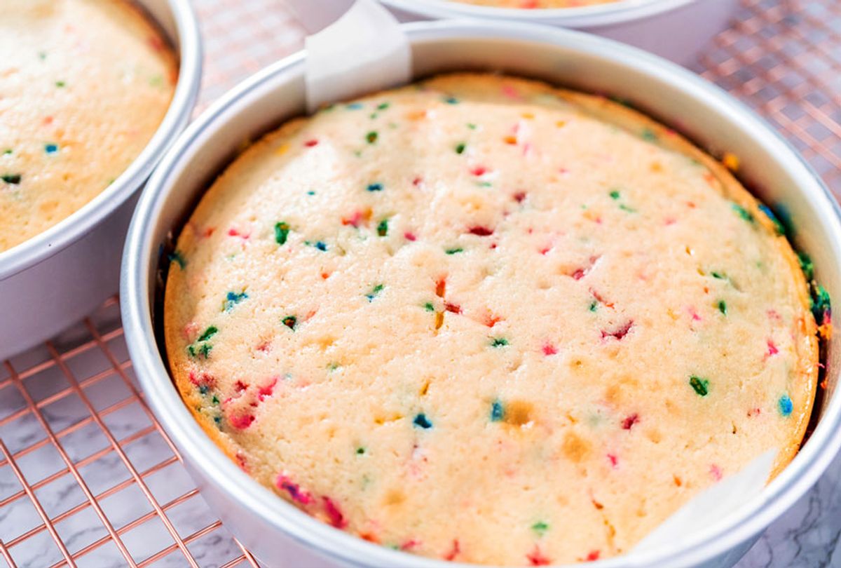 Funfetti Cake cooling on a wire rack (Getty Images)
