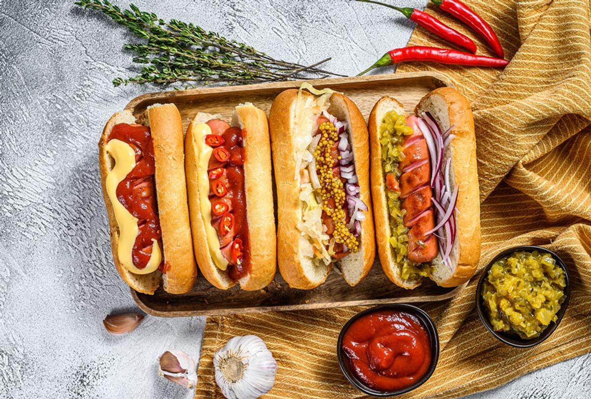Hot dogs with assorted toppings (Getty Images)