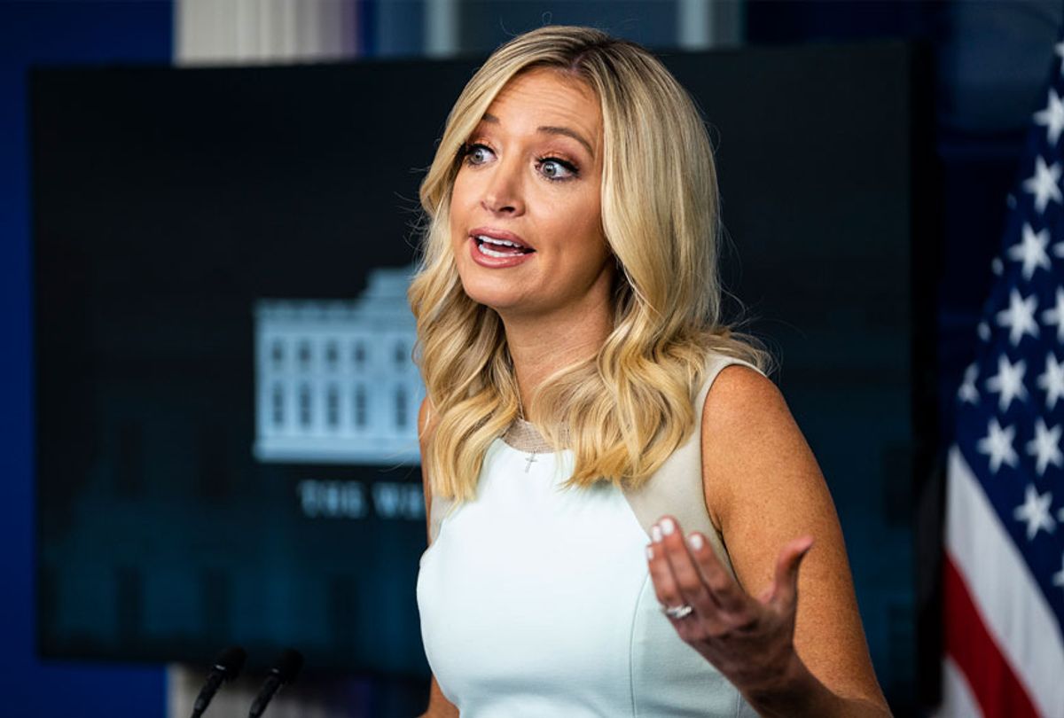 White House Press Secretary Kayleigh McEnany speaks during a press briefing at the White House on Monday, July 06, 2020 in Washington, DC. (Jabin Botsford/The Washington Post via Getty Images)