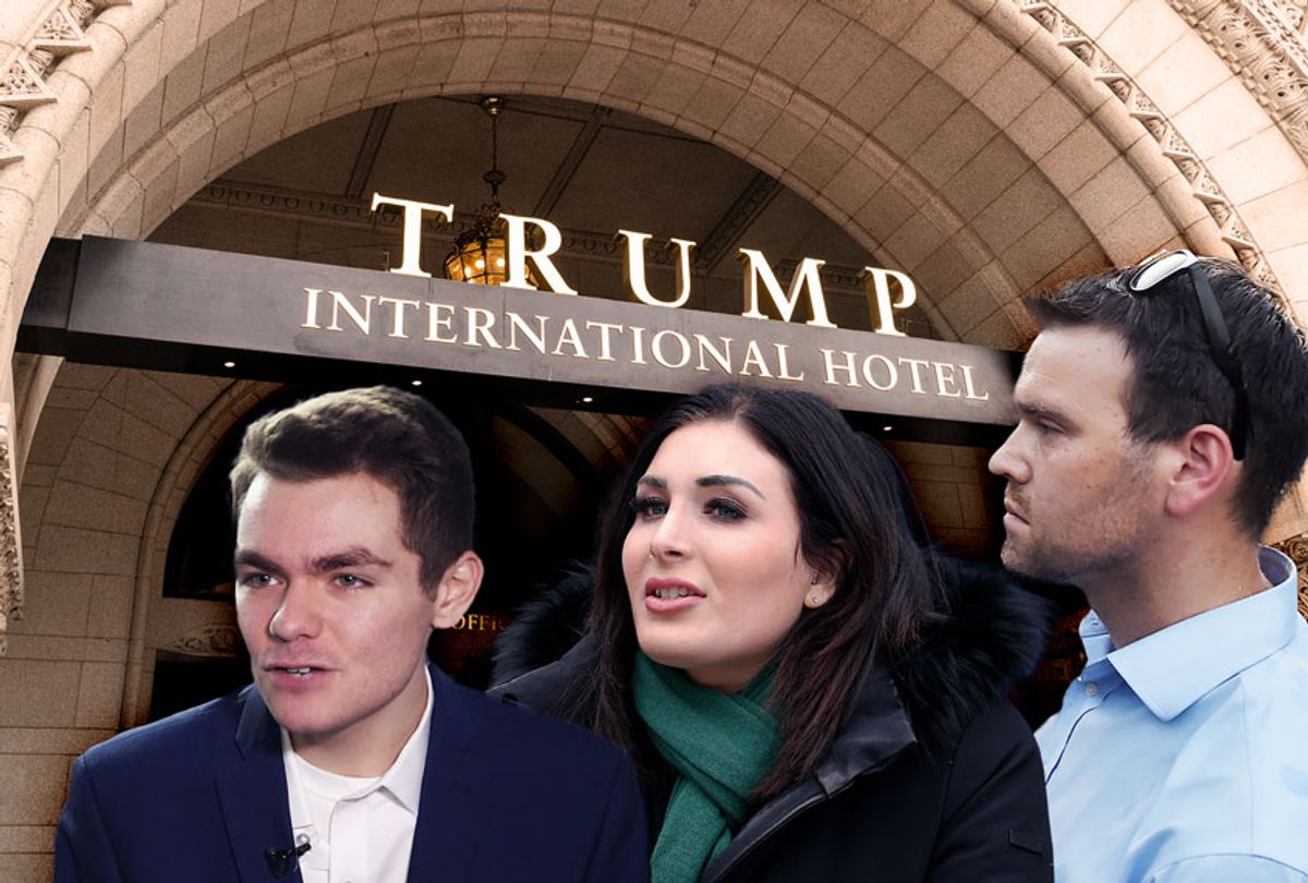 Trump Hotel in DC with alt-right stars Laura Loomer, Jack Posobiec & Nick Fuentes (Getty Images/Salon)