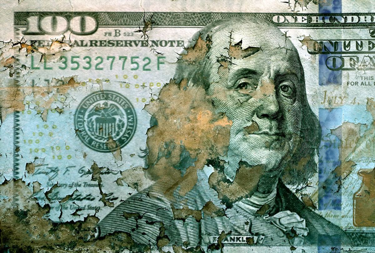 Ripped up and worn a hundred dollar bill (Getty Images)