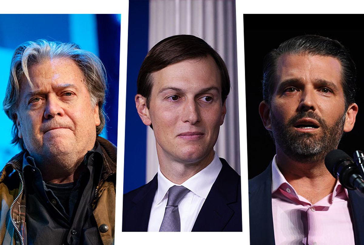 Steve Bannon, Jared Kushner and Donald Trump Jr. (Photo illustration by Salon/Getty Images)