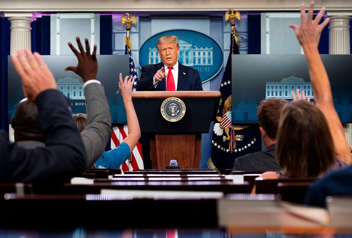 US President Donald Trump speaks to the press in the Brady Briefing Room of the White House in Washington, DC, on July 28, 2020. (JIM WATSON/AFP via Getty Images)