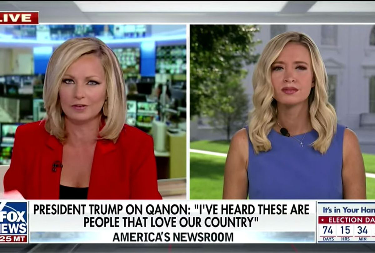 Sandra Smith grills Kayleigh McEnany about Trump's praise of QAnon ( Fox News)