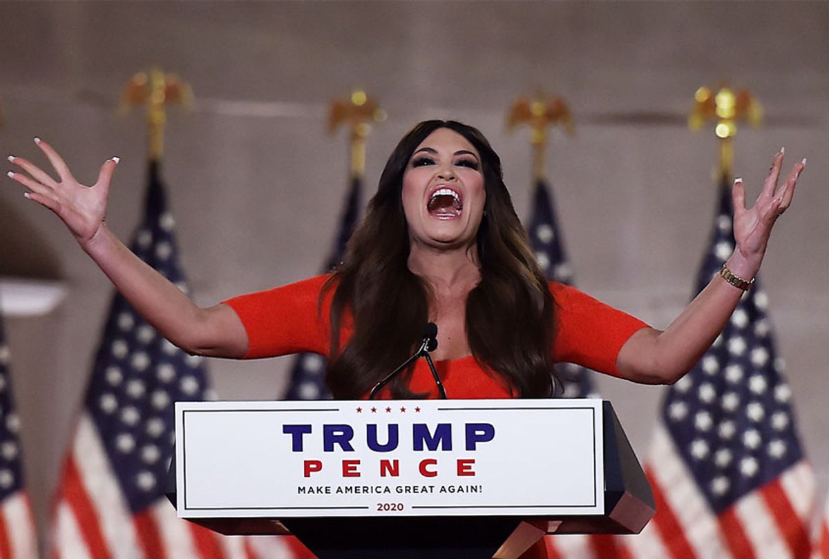 Kimberly Guilfoyle speaks during the first day of the Republican convention at the Mellon auditorium on August 24, 2020 in Washington, DC. (OLIVIER DOULIERY/AFP via Getty Images)