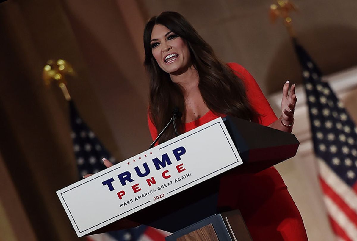 Kimberly Guilfoyle speaks during the first day of the Republican convention at the Mellon auditorium on August 24, 2020 in Washington, DC. (OLIVIER DOULIERY/AFP via Getty Images)