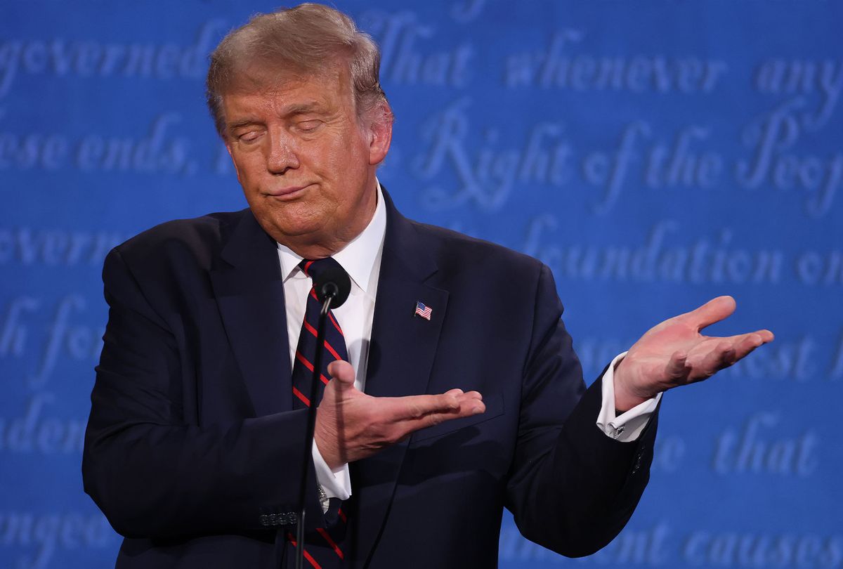 U.S. President Donald Trump participates in the first presidential debate against Democratic presidential nominee Joe Biden at the Health Education Campus of Case Western Reserve University on September 29, 2020 in Cleveland, Ohio. (Win McNamee/Getty Images)