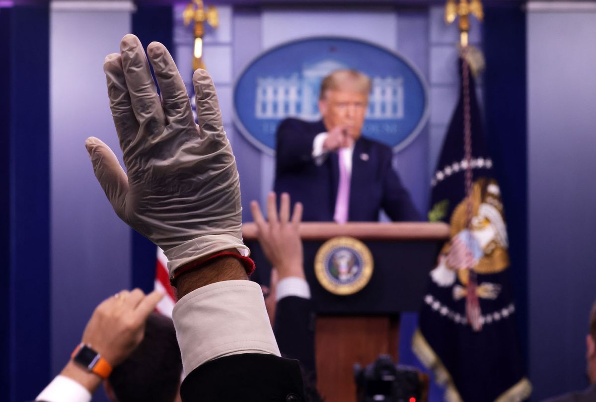 U.S. President Donald Trump takes questions during a news conference in the James Brady Press Briefing Room of the White House August 11, 2020 in Washington, DC (Alex Wong/Getty Images)