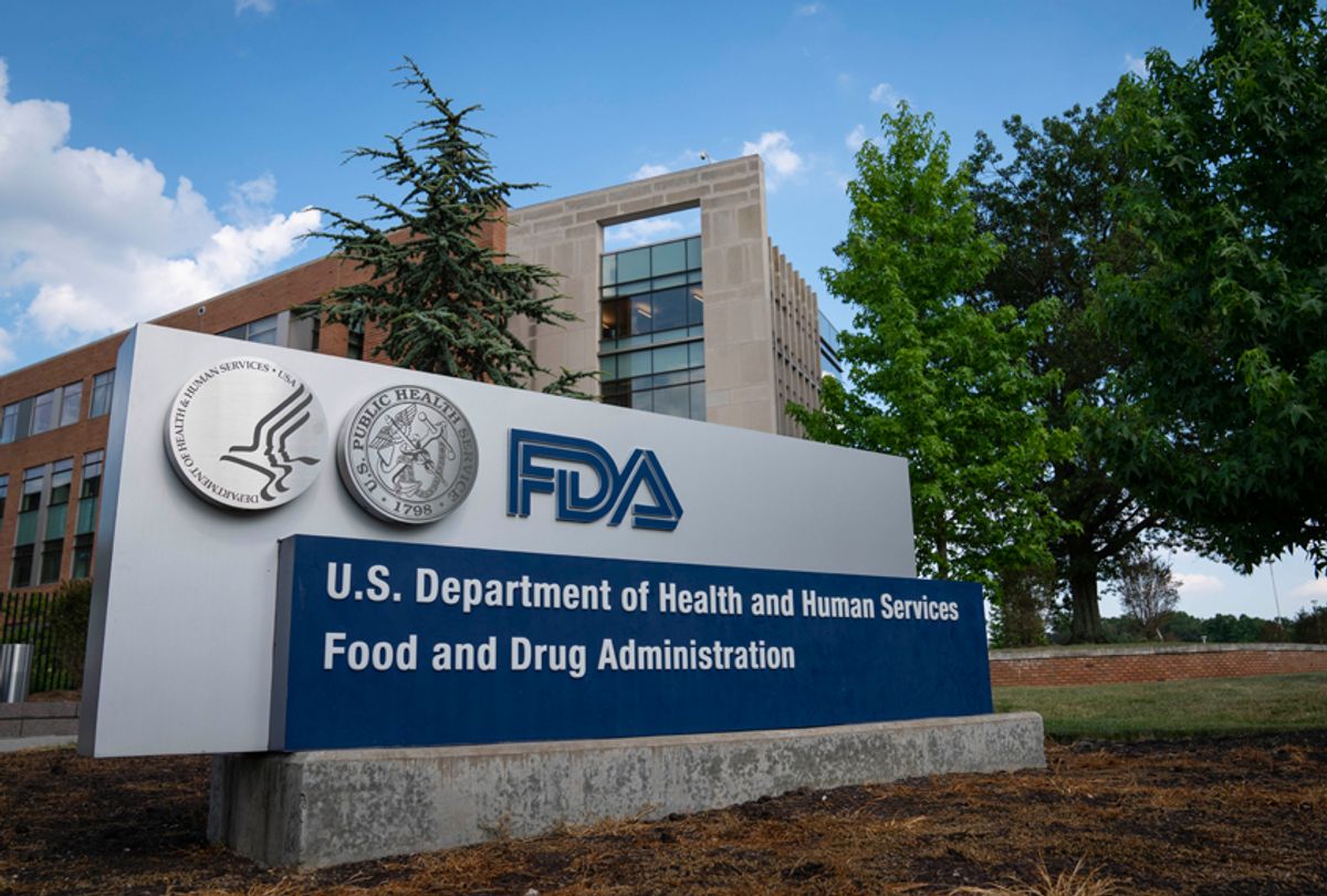A sign for the Food And Drug Administration is seen outside of the headquarters on July 20, 2020 in White Oak, Maryland. (Sarah Silbiger/Getty Images)
