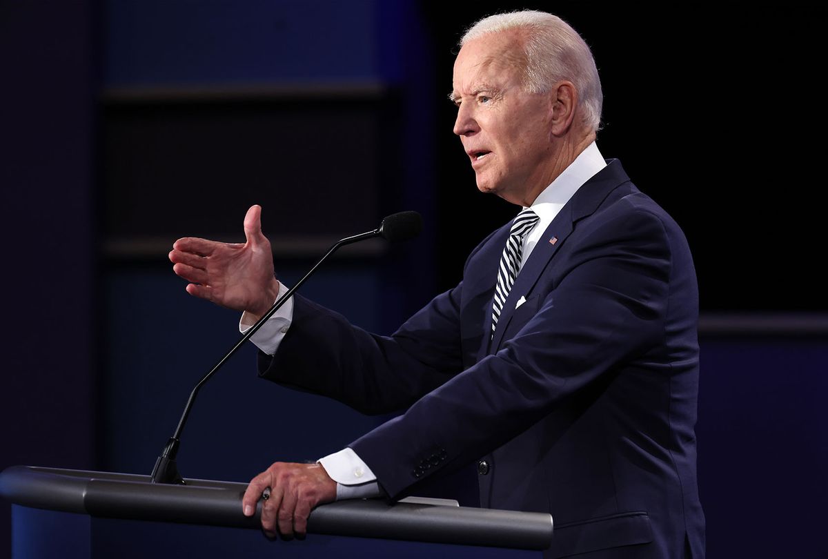 Democratic presidential nominee Joe Biden participates in the first presidential debate against U.S. President Donald Trump at the Health Education Campus of Case Western Reserve University on September 29, 2020 in Cleveland, Ohio. (Win McNamee/Getty Images)