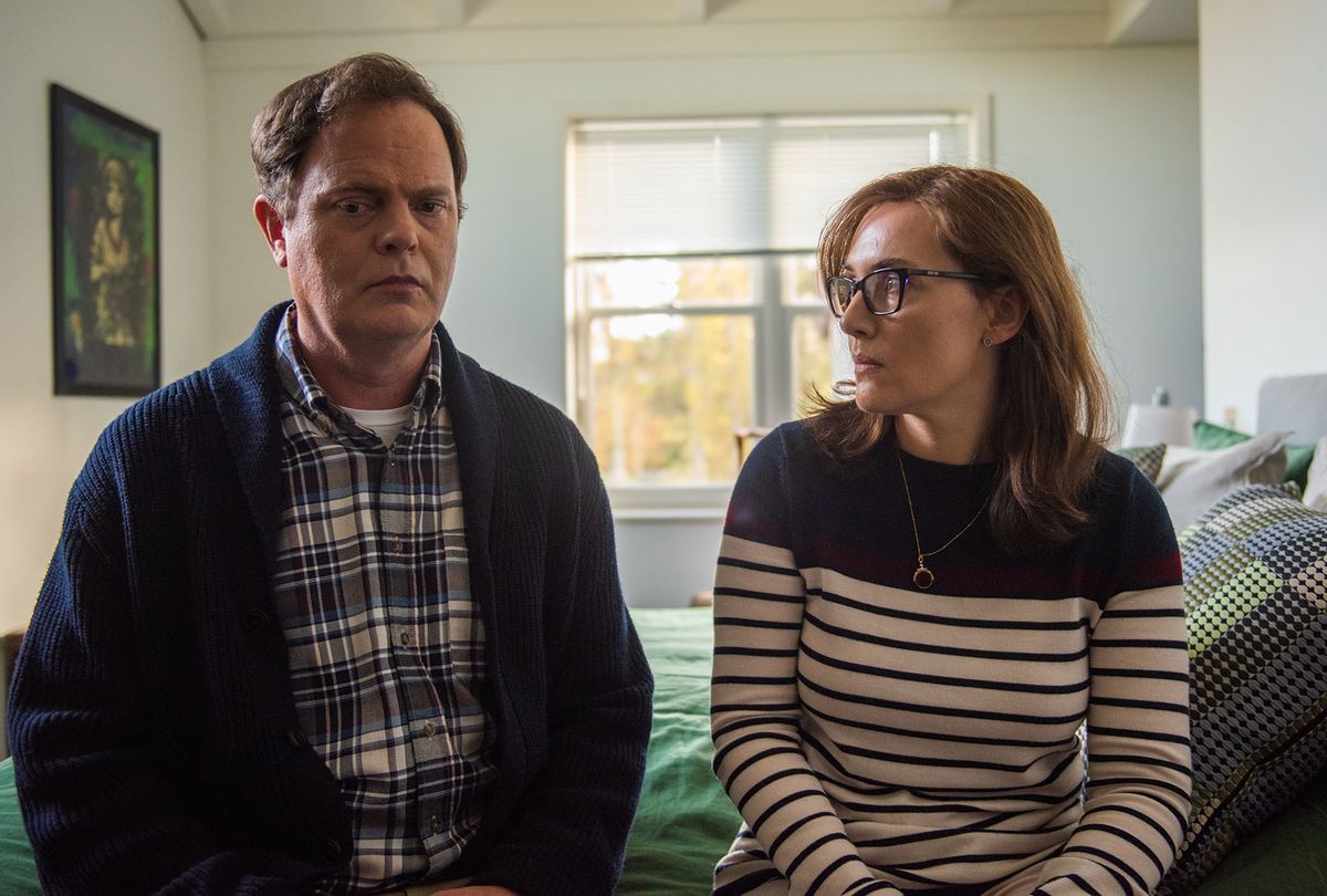  Rainn Wilson as Michael and Kate Winslet as Jennifer in "Blackbird."  (Photo by Parisa Taghizadeh, Courtesy of Screen Media)