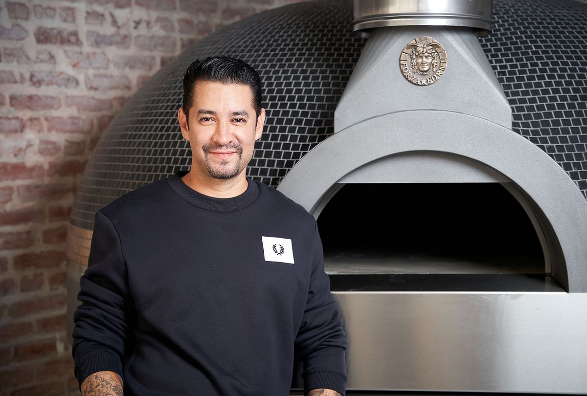Chef Mario Christerna and his imported pizza oven from Italy (Ryan Tanaka)