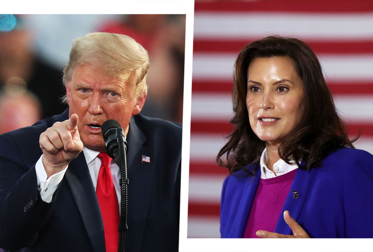 Donald Trump and Gretchen Whitmer (Photo illustration by Salon/Getty Images)