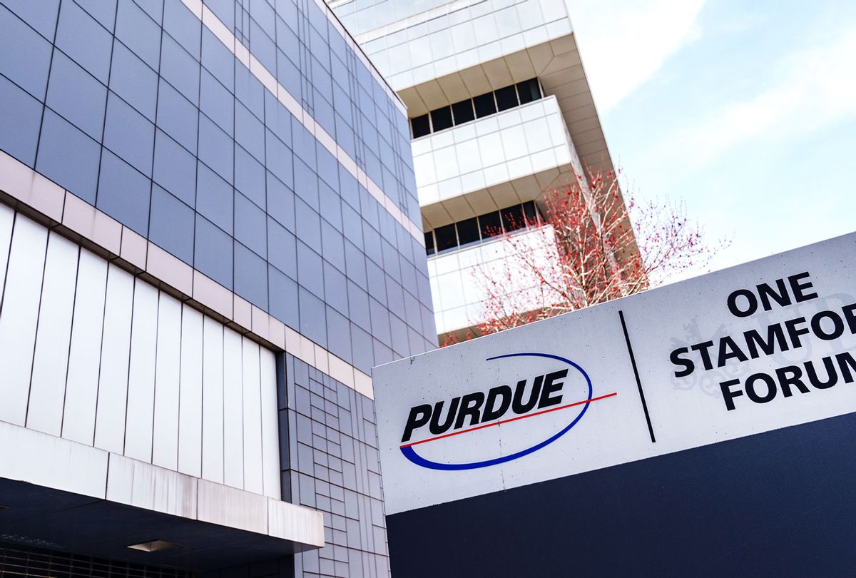Purdue Pharma headquarters stands in downtown Stamford, April 2, 2019 in Stamford, Connecticut. Purdue Pharma, the maker of OxyContin, and its owners, the Sackler family, are facing hundreds of lawsuits across the country for the company's alleged role in the opioid epidemic that has killed more than 200,000 Americans over the past 20 years. (Drew Angerer/Getty Images)