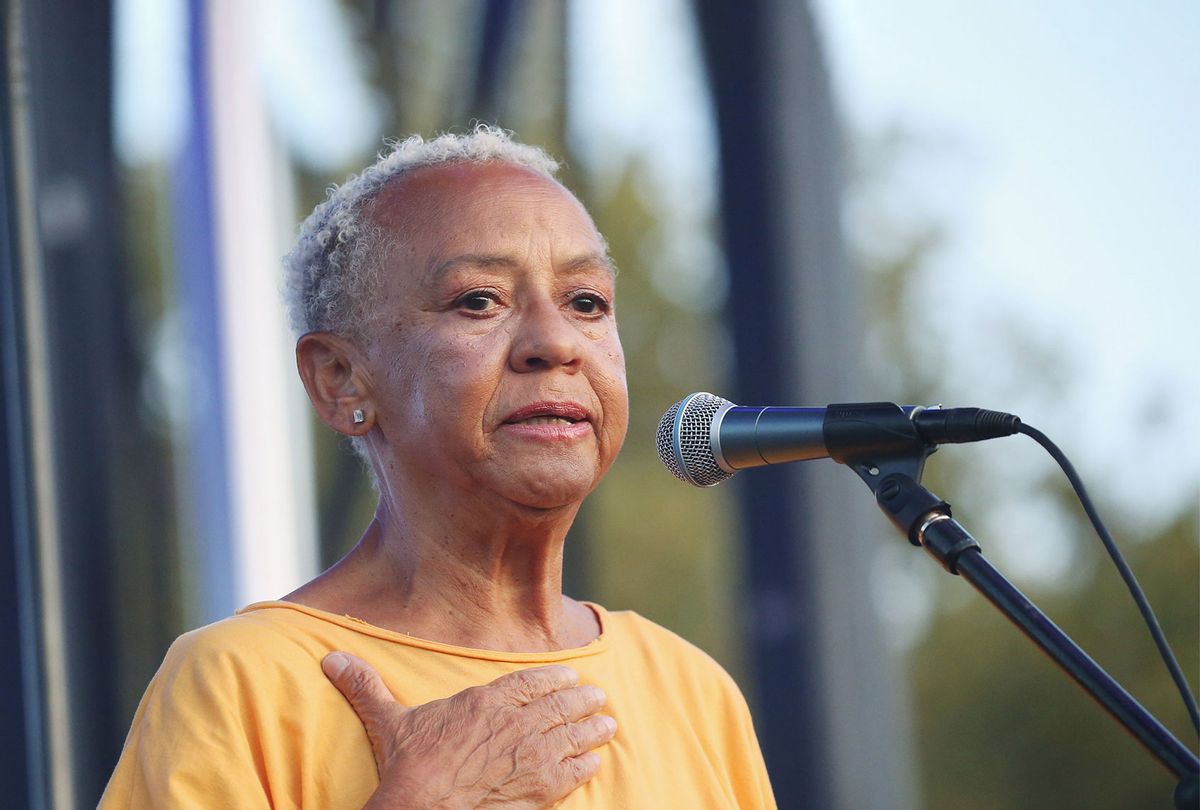 Poet Nikki Giovanni speaks during the 12th Annual Afropunk Brooklyn Festival at Commodore Barry Park on August 27, 2016 in Brooklyn, New York. (Mireya Acierto/WireImage/Getty Images)