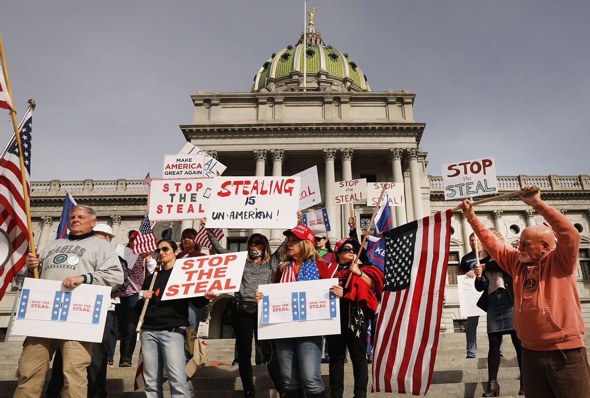 Trump Supporters Hold "Stop The Steal" Protest At Pennsylvania State Capitol on November 05, 2020 (Spencer Platt/Getty Images)