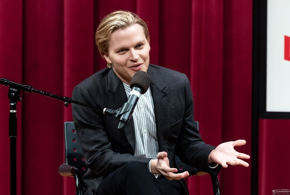 Journalist and author Ronan Farrow speaks on stage during a discussion of the book "Catch And Kill: Lies, Spies, And A Conspiracy To Protect Predators" at Free Library of Philadelphia (Gilbert Carrasquillo/Getty Images)