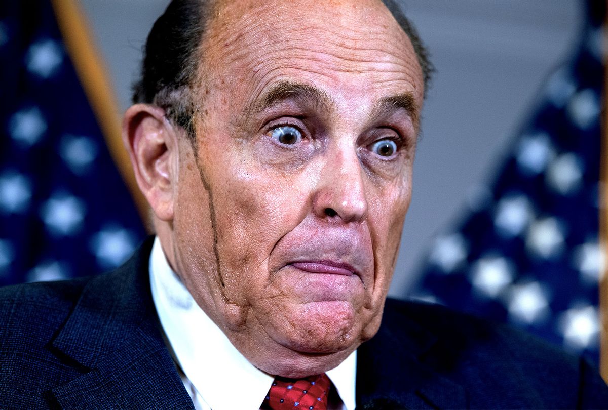 Rudolph Giuliani, attorney for President Donald Trump, conducts a news conference at the Republican National Committee, on lawsuits regarding the outcome of the 2020 presidential election on Thursday, November 19, 2020. (Tom Williams/CQ-Roll Call, Inc via Getty Images)