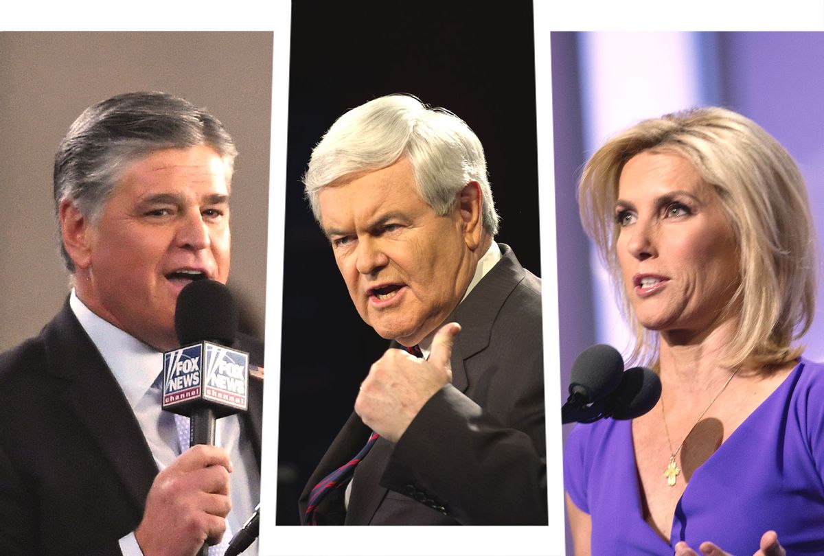 Sean Hannity, Newt GinGrich and Laura Ingraham (Photo illustration by Salon/Getty Images)