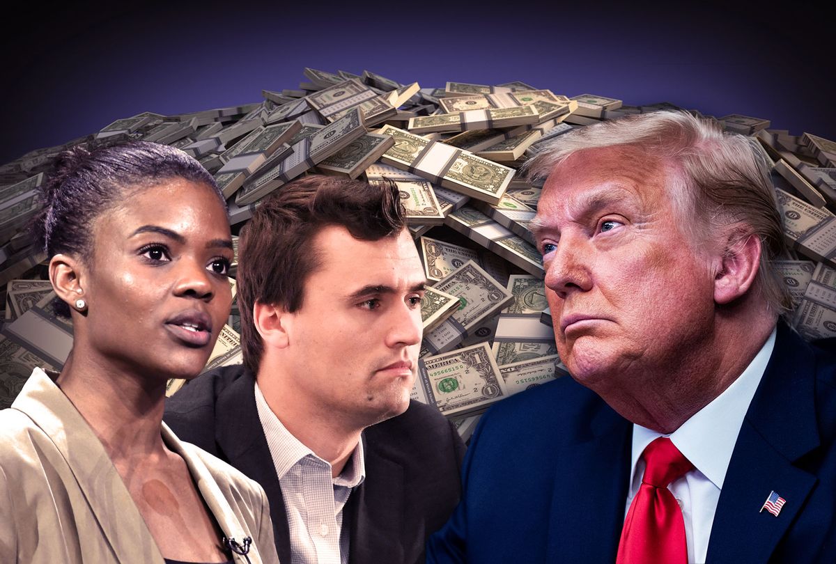 Donald Trump, Charlie Kirk and Candace Owens (Photo illustration by Salon/Getty Images)