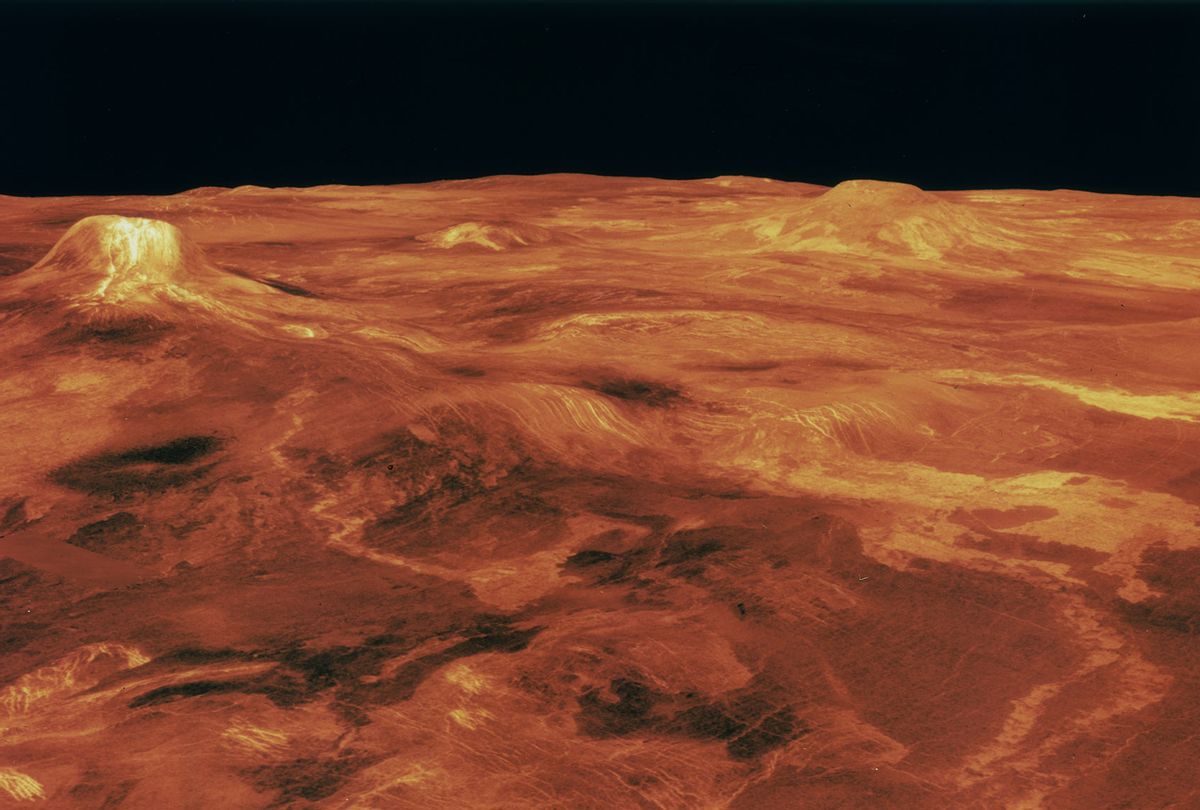 A computer simulation of the surface of the planet Venus, circa 1990. (Space Frontiers/Hulton Archive/Getty Images)