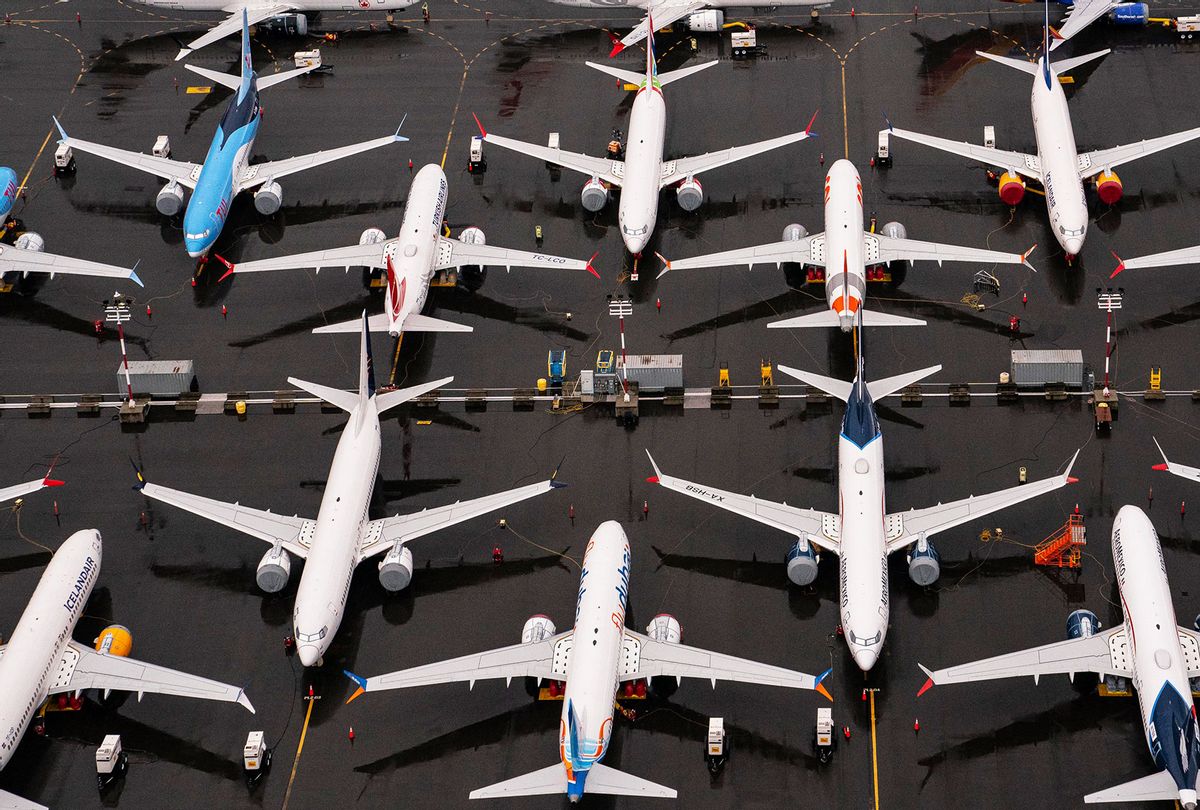 Boeing 737 Max airplanes sit parked at the company's production facility on November 18, 2020 in Renton, Washington.  (David Ryder/Getty Images)