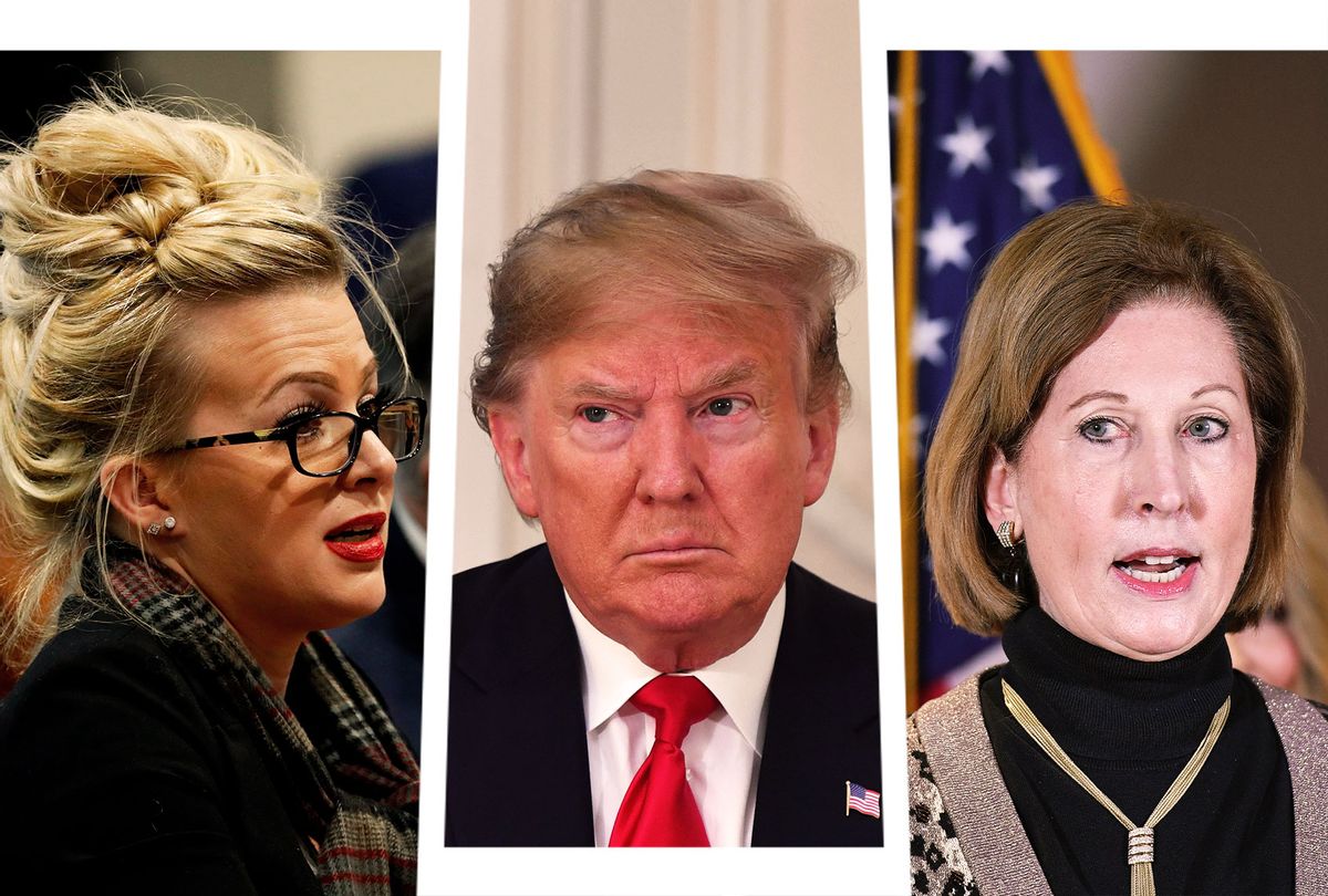 Melissa Carone, Donald Trump and Sidney Powell (Photo illustration by Salon/Getty Images)
