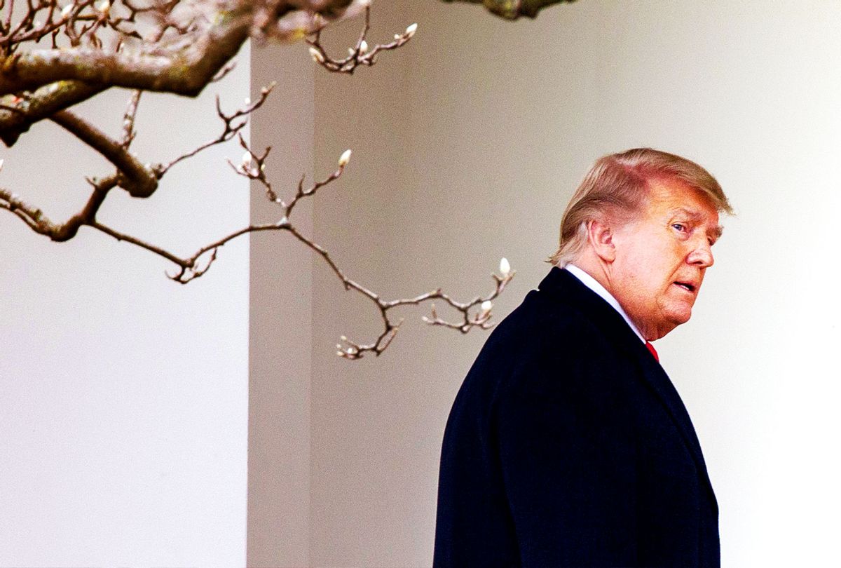U.S. President Donald Trump walks to the Oval Office while arriving back at the White House on December 31, 2020 in Washington, DC. (Tasos Katopodis/Getty Images)