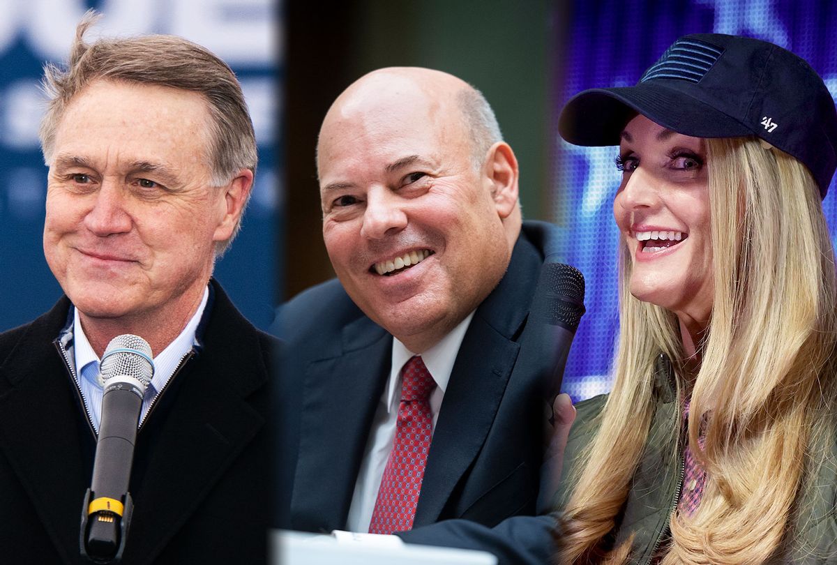 David Perdue, Louis DeJoy and Kelly Loeffler (Photo illustration by Salon/Getty Images)