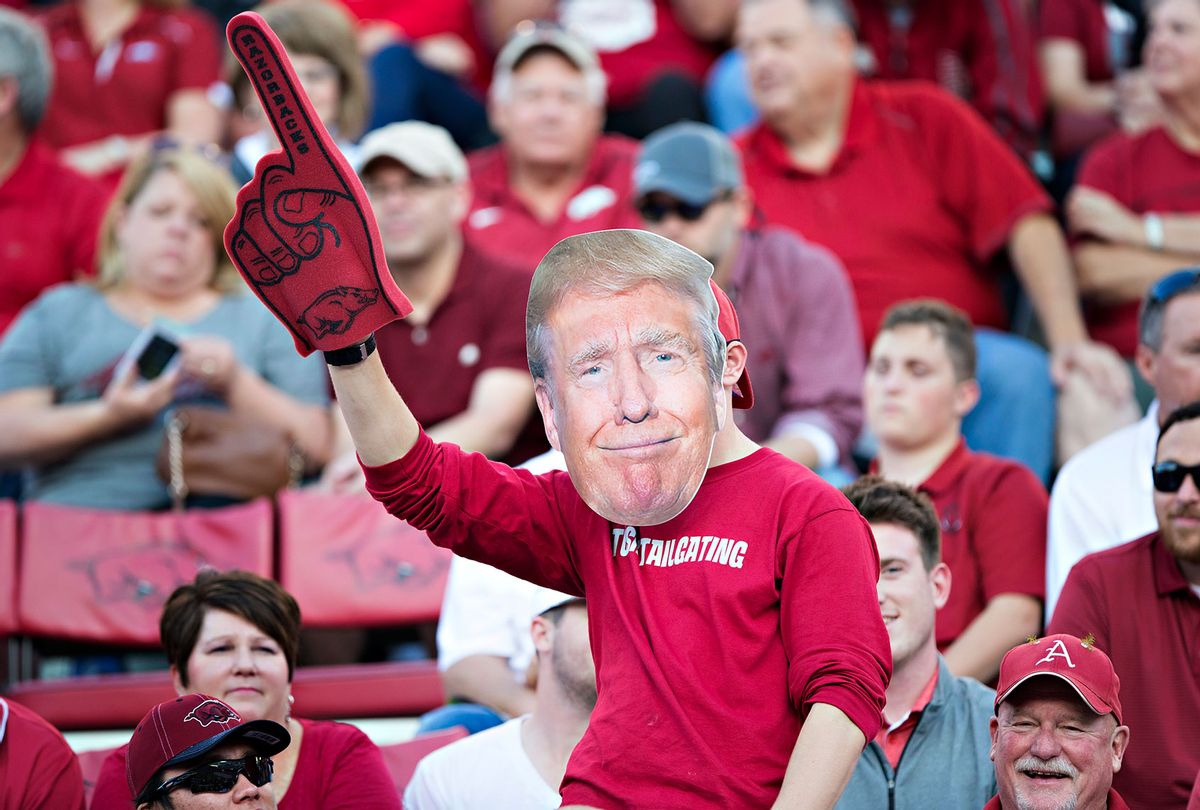 An Arizona Razorbacks fan in a Trump mask (Wesley Hitt/Getty Images)