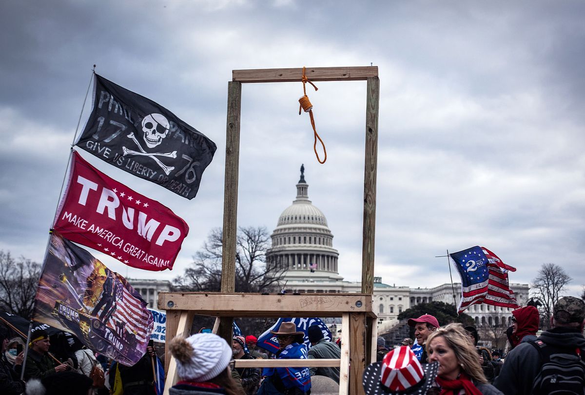 Trump supporters near the U.S Capitol, on January 06, 2021 in Washington, DC. The protesters stormed the historic building, breaking windows and clashing with police. (Shay Horse/NurPhoto via Getty Images)