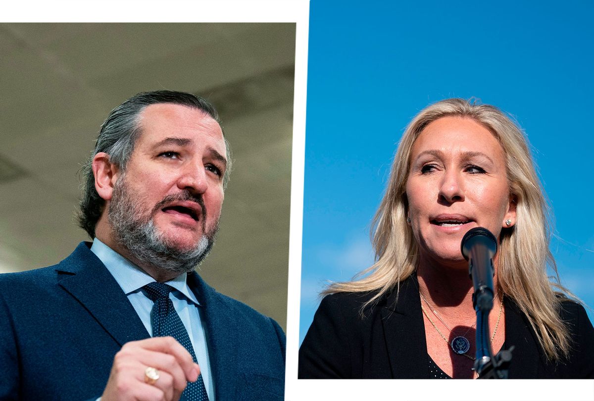 Ted Cruz and Marjorie Taylor-Greene (Photo illustration by Salon/Getty Images)