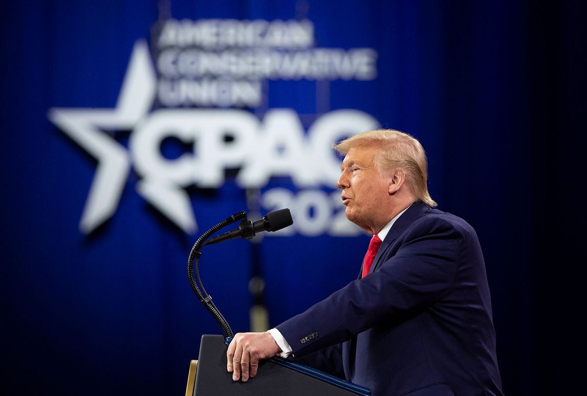 US President Donald Trump speaks during the annual Conservative Political Action Conference (CPAC) at Gaylord National Resort & Convention Center February 29, 2020 in National Harbor, Maryland. Conservatives gather at the annual event to discuss their agenda. (Tasos Katopodis/Getty Images)