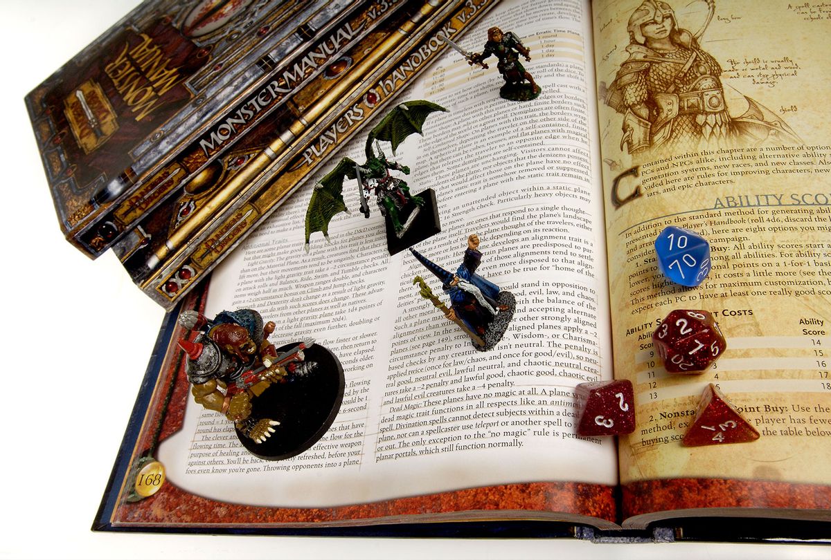 Books, die, figurines from Dungeons and Dragons (Simon Hayter/Toronto Star via Getty Images)