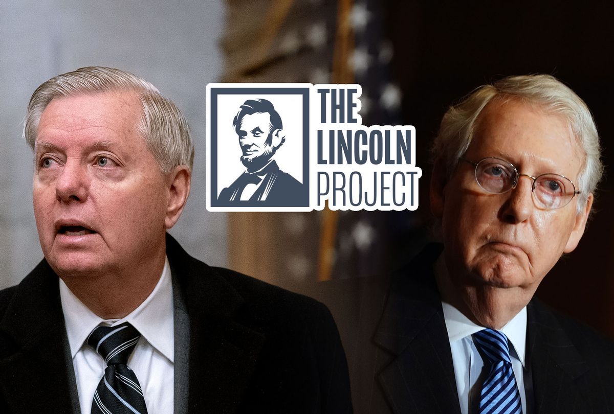 Lindsey Graham and Mitch McConnell | The Lincoln Project (Photo illustration by Salon/Getty Images)