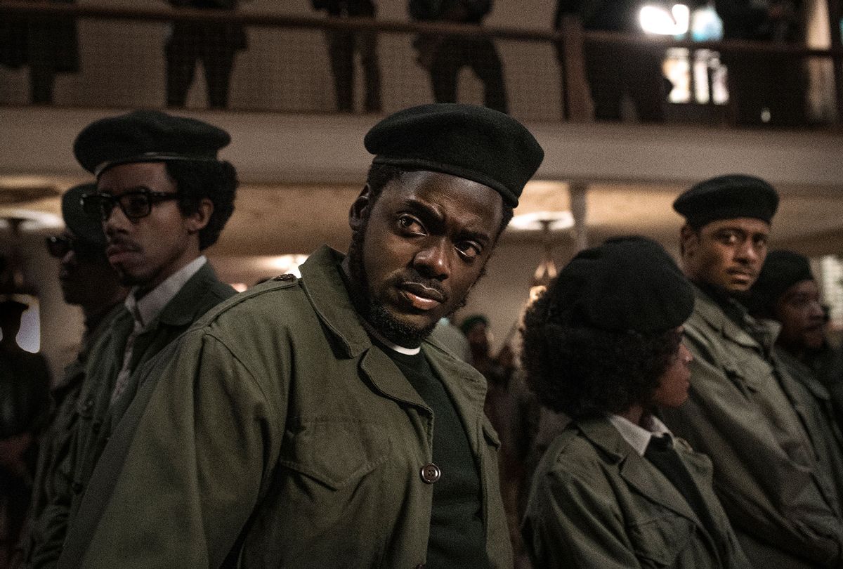(L-R) Darrell Britt-Gibson as Bobby Rush, Daniel Kaluuya as Fred Hampton, and LaKeith Stanfield as Bill O’Neal in Warner Bros. Pictures’ “Judas and the Black Messiah.” (Glen Wilson / Courtesy Warner Bros. Entertainment Inc.)