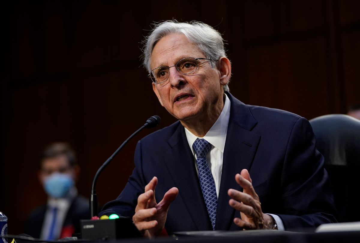 Attorney General nominee Merrick Garland testifies during his confirmation hearing before the Senate Judiciary Committee in the Hart Senate Office Building on February 22, 2021 in Washington, DC. Garland previously served at the Chief Judge for the U.S. Court of Appeals for the District of Columbia Circuit. (Drew Angerer/Getty Images)