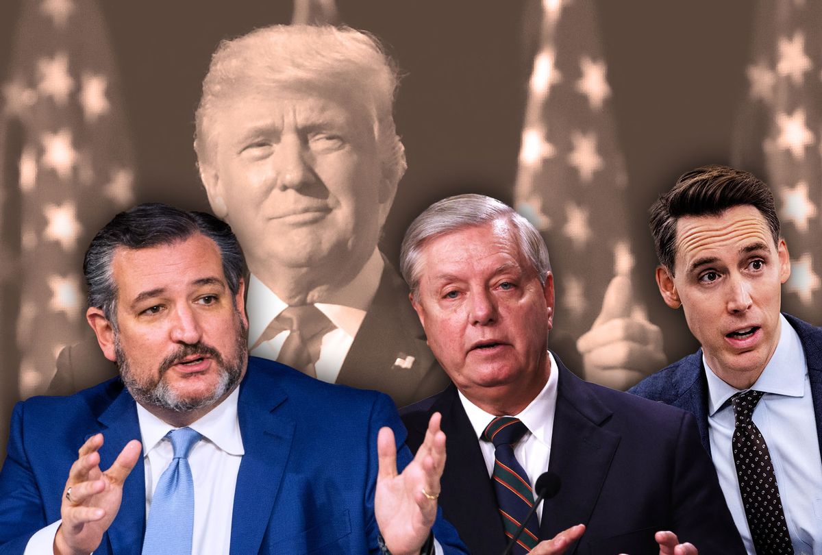 Ted Cruz, Lindsey Graham, Josh Hawley and Donald Trump (Photo illustration by Salon/Getty Images)