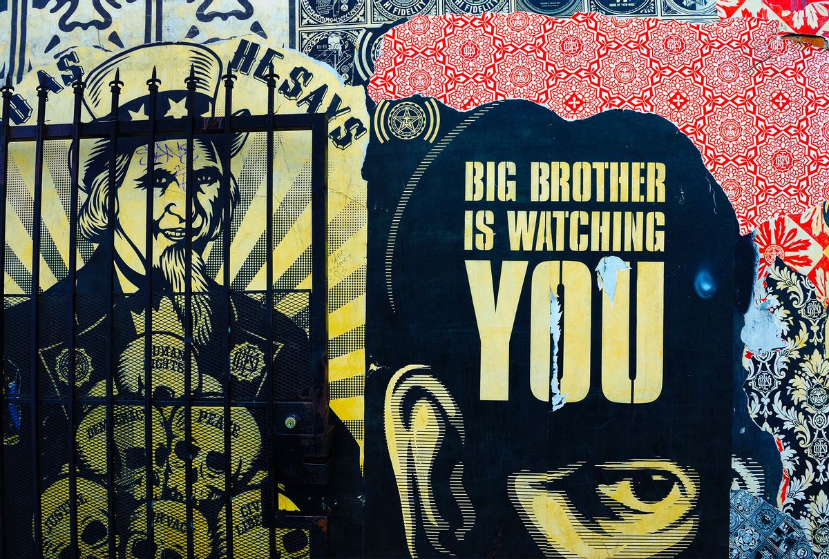 Mural painting illustrating "Big Brother" (Frédéric Soltan/Corbis via Getty Images)